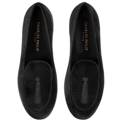 Charles Philip Black Velvet Loafer -   -  Charles Philip.