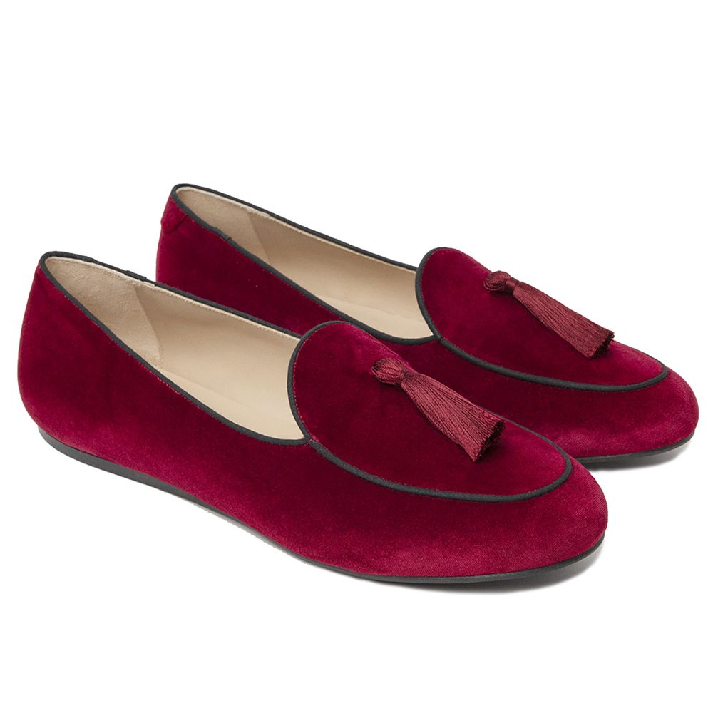 Charles Philip Red Velvet Loafer -   -  Charles Philip.
