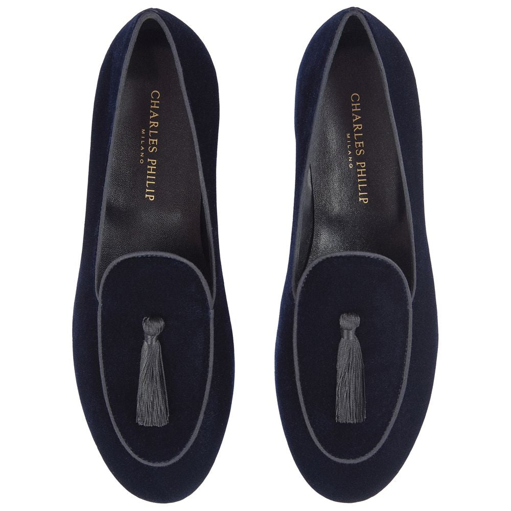 Charles Philip Blue Velvet Loafer -   -  Charles Philip.