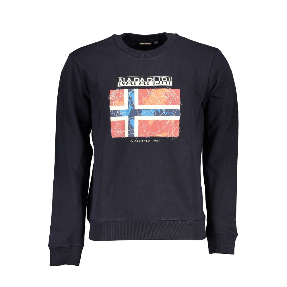 Napapijri Blue Cotton Men Sweater -   -  Napapijri.