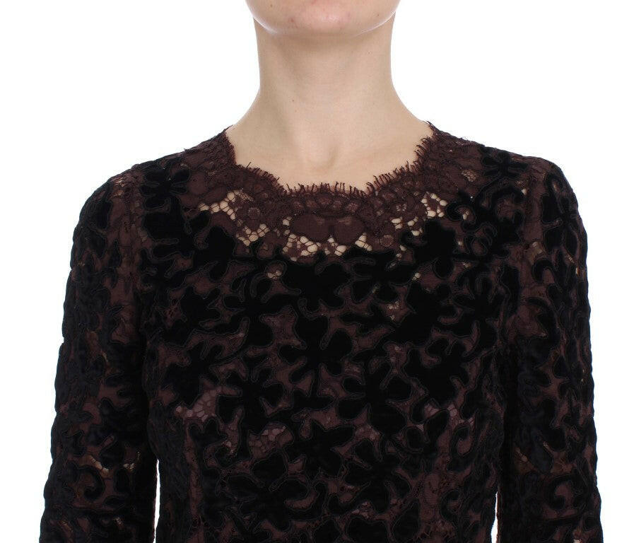 Dolce & Gabbana Purple Floral Lace Ricamo Maxi Dress -   -  Dolce & Gabbana.