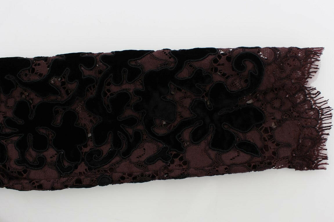 Dolce & Gabbana Purple Floral Lace Ricamo Maxi Dress -   -  Dolce & Gabbana.