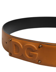 Dolce & Gabbana Brown Leather Buckle DG Logo Embossed Belt -   -  Dolce & Gabbana.