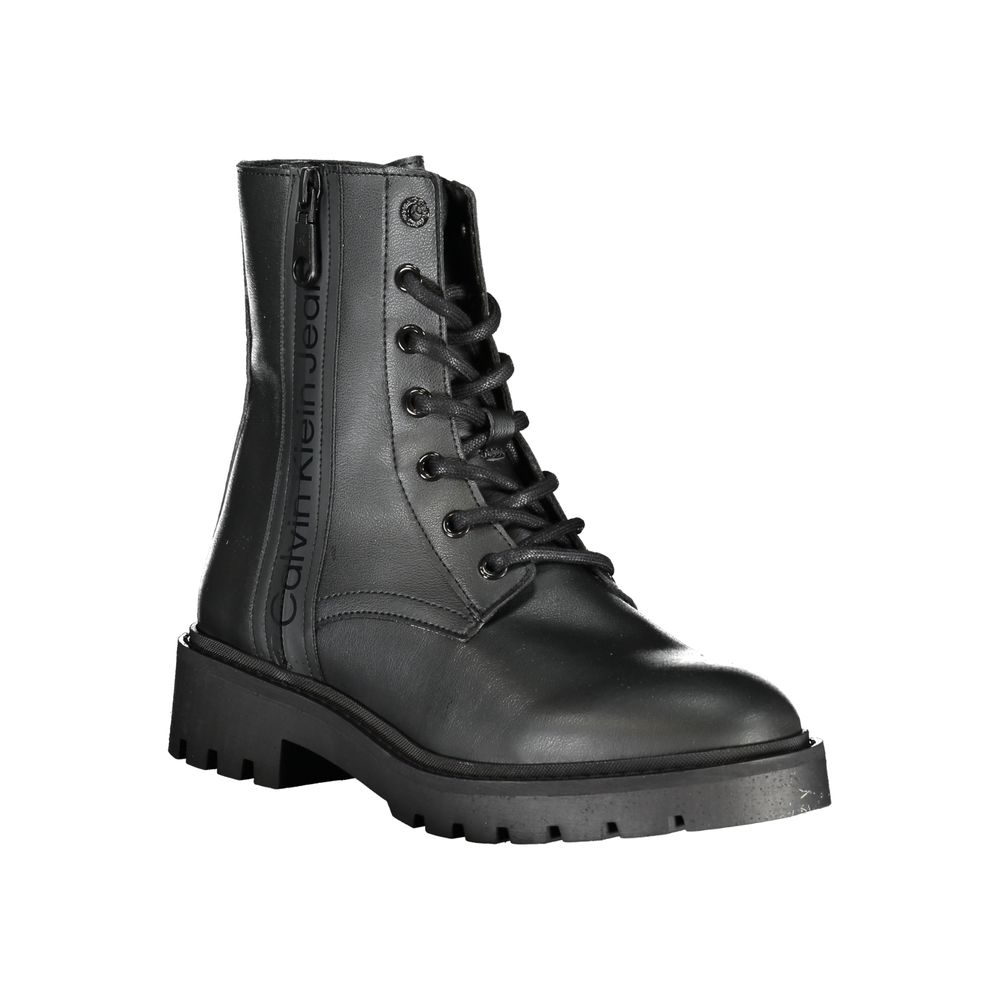 Calvin Klein Chic Black Ankle Boot with Laces and Zip Detail -   -  Calvin Klein.