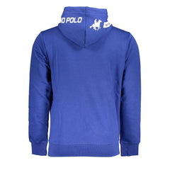 U.S. Grand Polo Chic Blue Hooded Fleece Sweatshirt with Logo Detail -   -  U.S. Grand Polo.