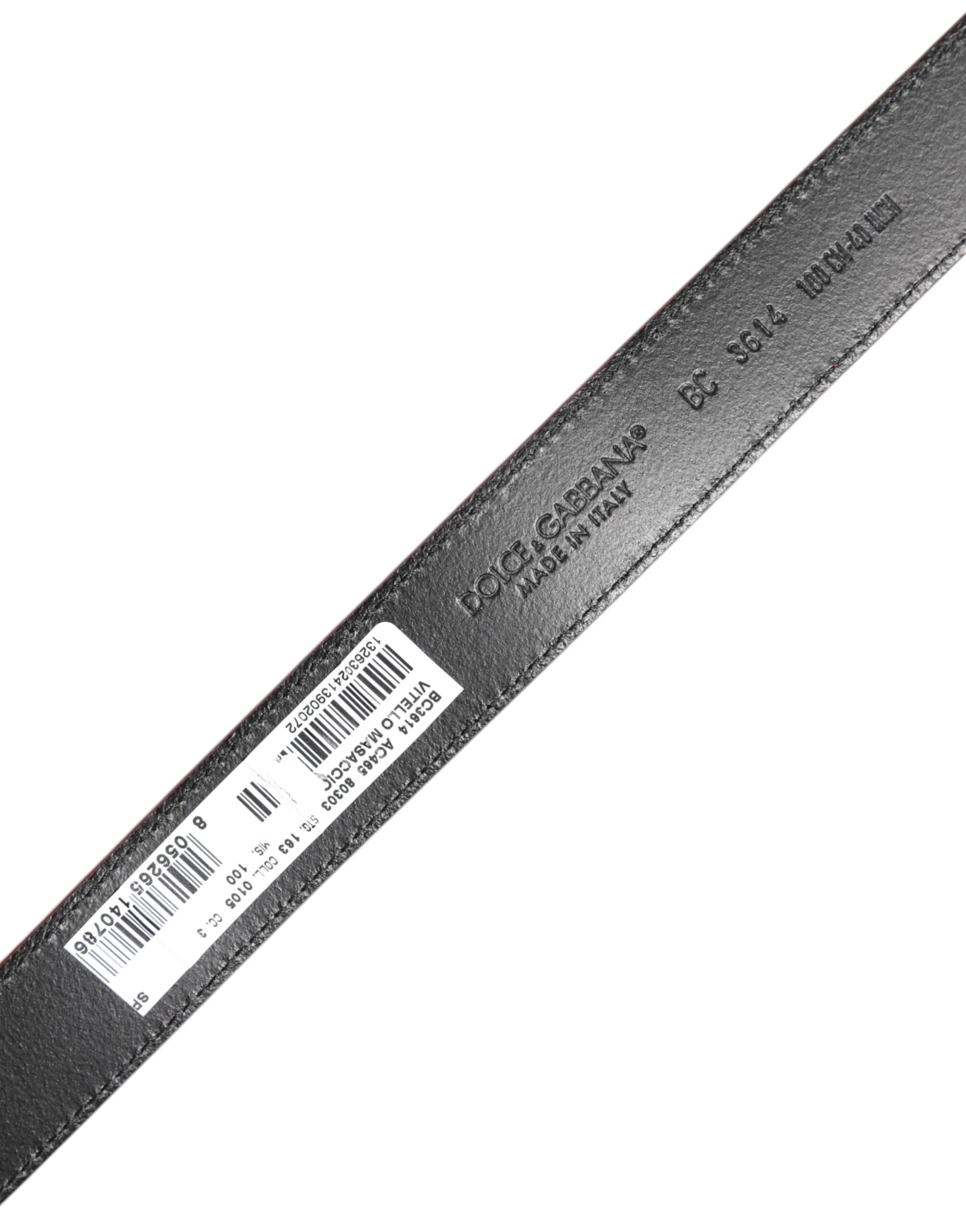 Dolce & Gabbana Red Leather Silver Tone Metal Buckle Belt -   -  Dolce & Gabbana.