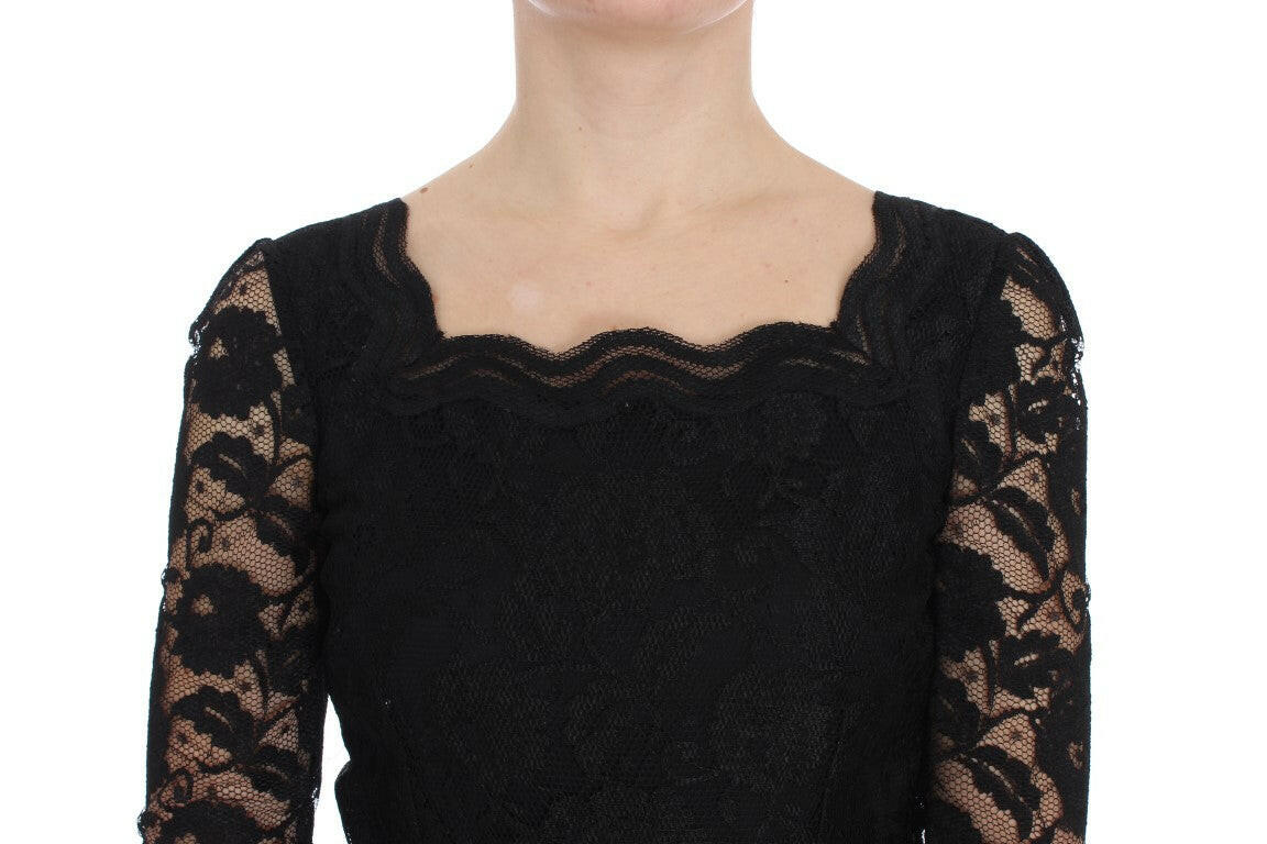 Dolce & Gabbana Black Floral Lace Long Ball Maxi Dress -   -  Dolce & Gabbana.