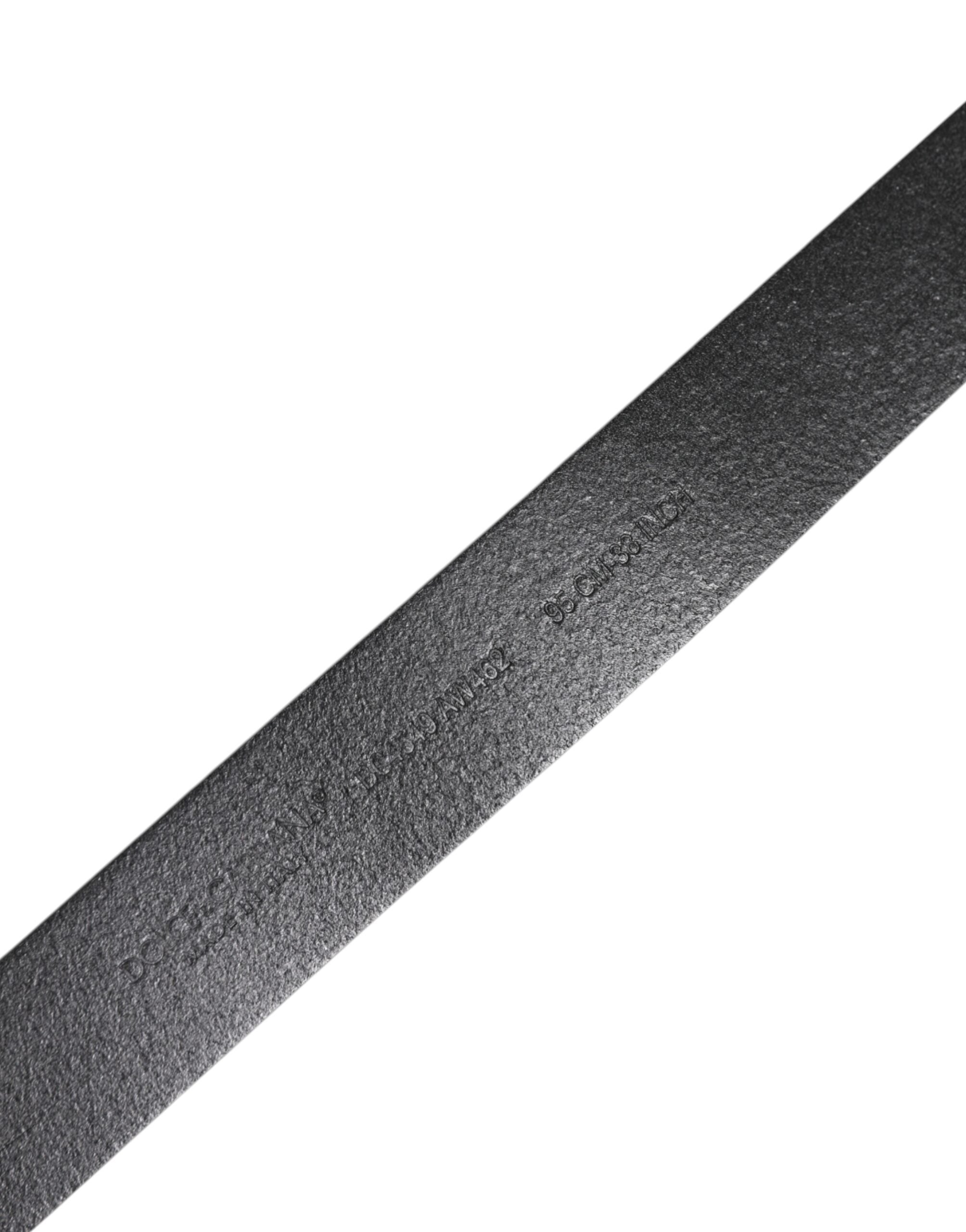 Dolce & Gabbana Black Classic Leather Metal Buckle Belt -   -  Dolce & Gabbana.