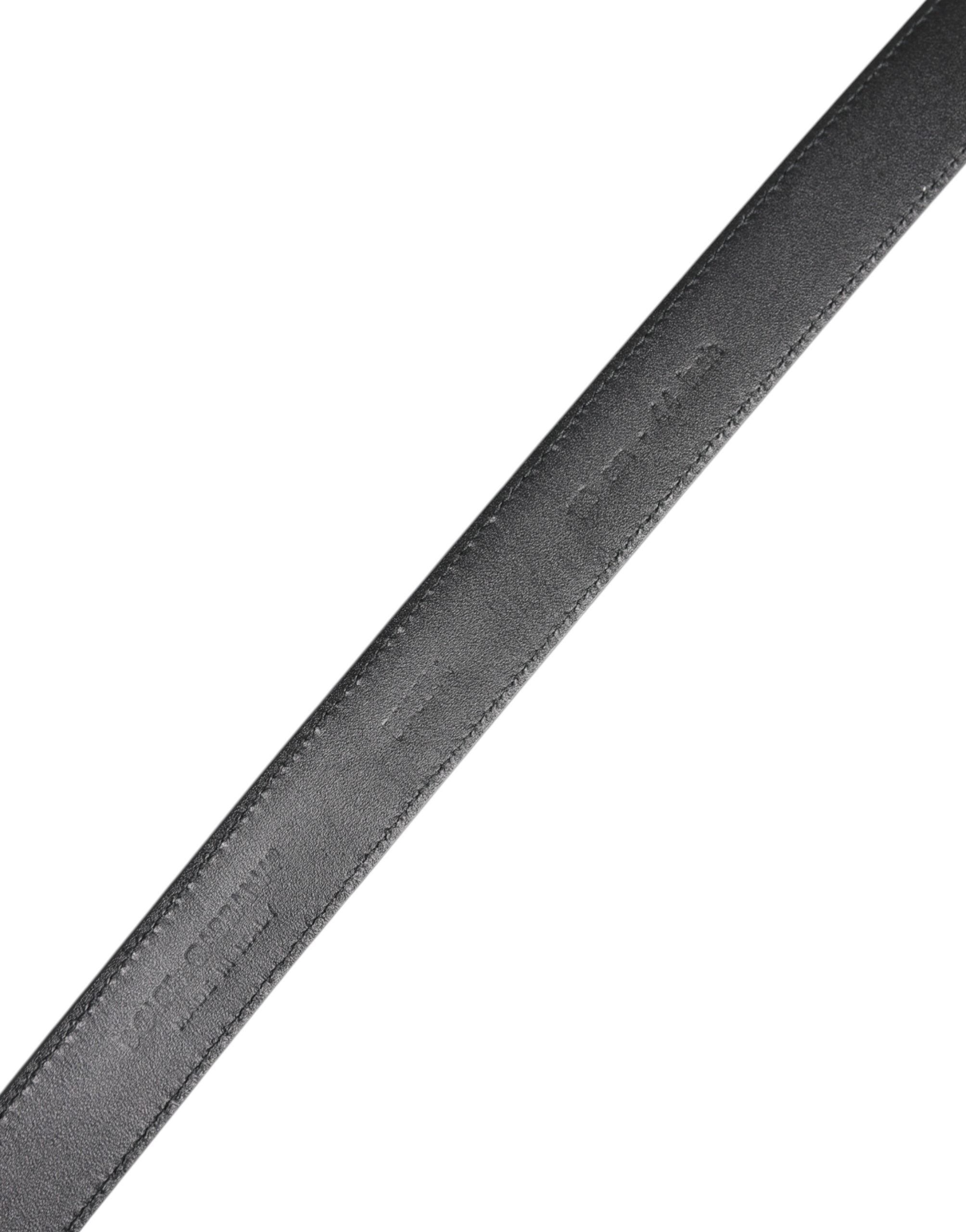 Dolce & Gabbana Black Calf Leather Classic Metal Buckle Belt -   -  Dolce & Gabbana.