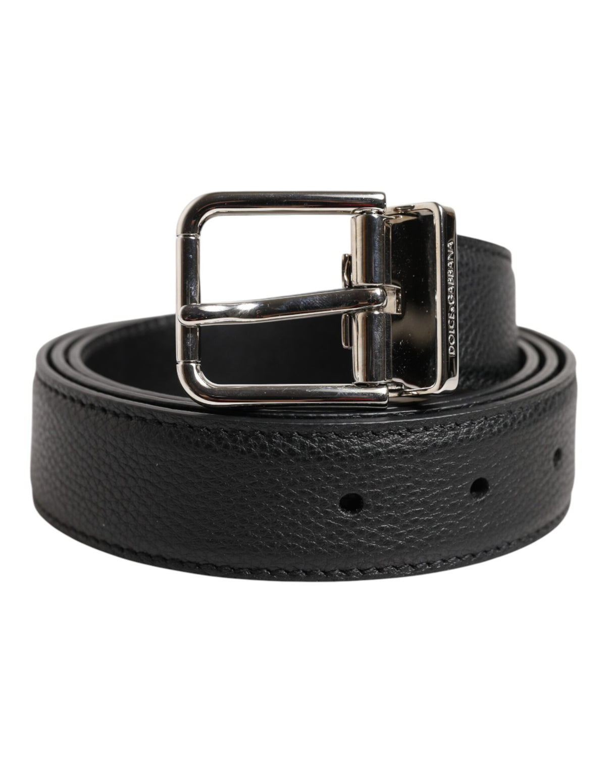 Dolce & Gabbana Black Calf Leather Classic Metal Buckle Belt -   -  Dolce & Gabbana.