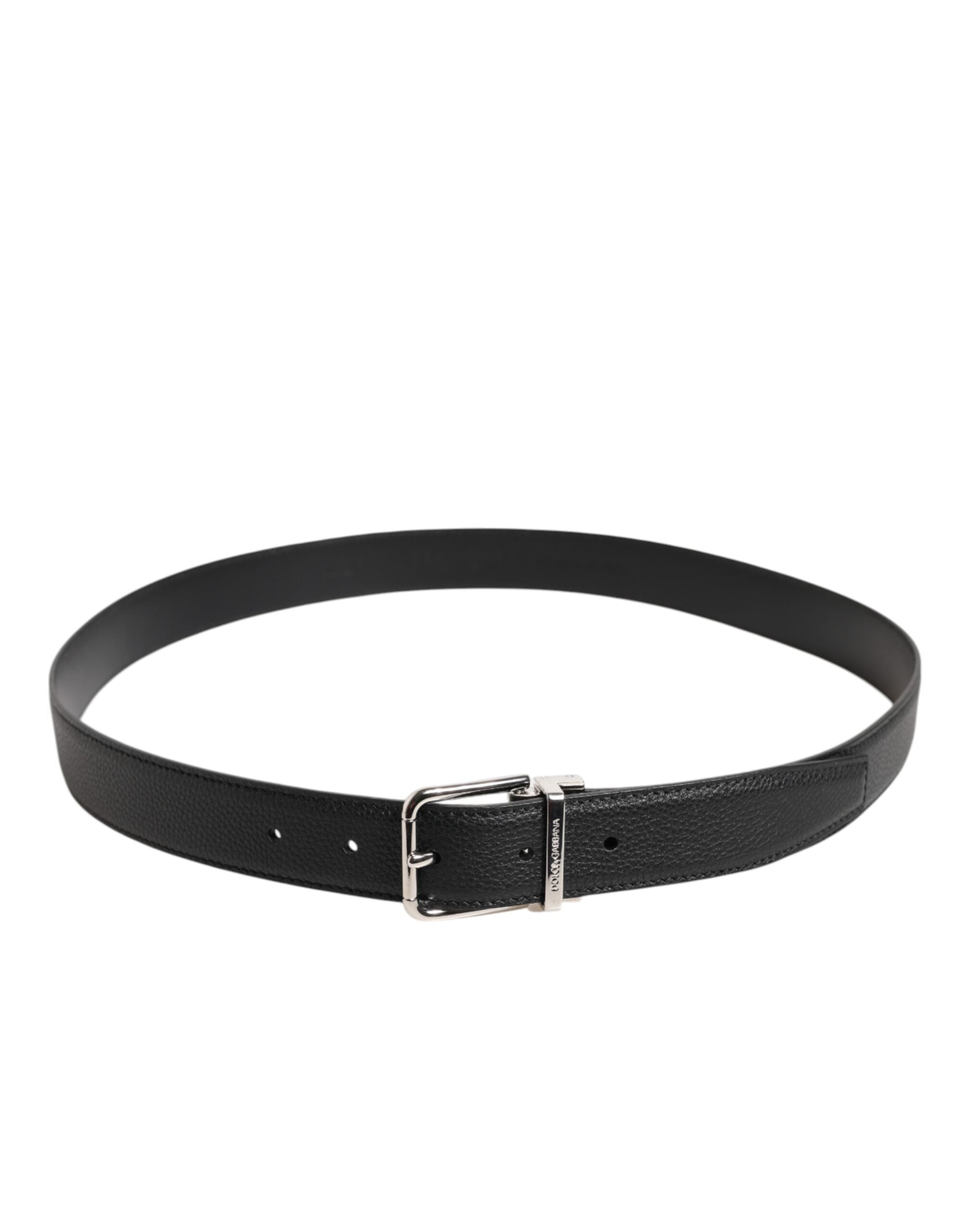 Dolce & Gabbana Black Calf Leather Classic Metal Buckle Belt -   -  Dolce & Gabbana.