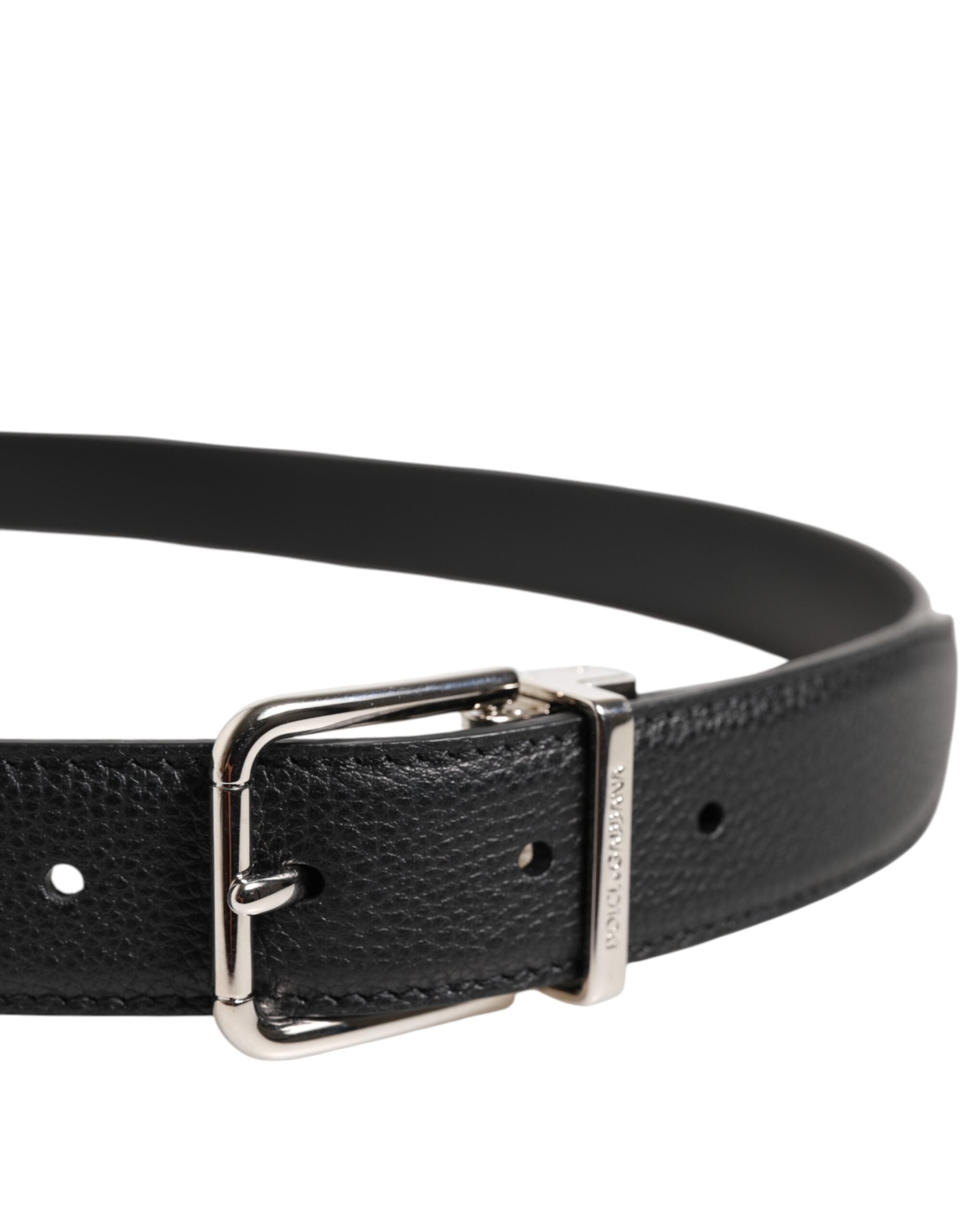 Dolce & Gabbana Black Calf Leather Classic Metal Buckle Belt -   -  Dolce & Gabbana.