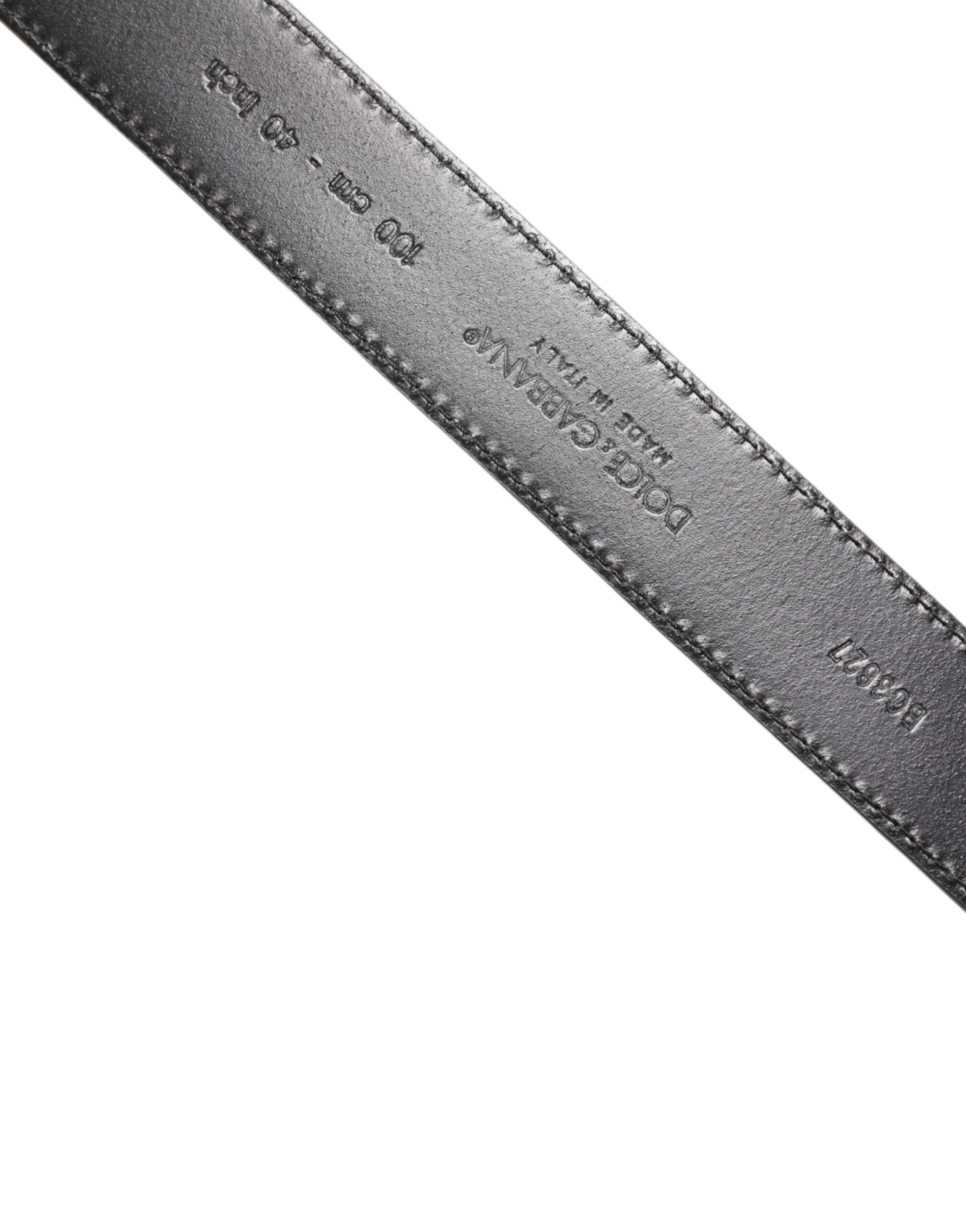 Dolce & Gabbana Black Calf Leather Classic Metal Buckle Belt -   -  Dolce & Gabbana.