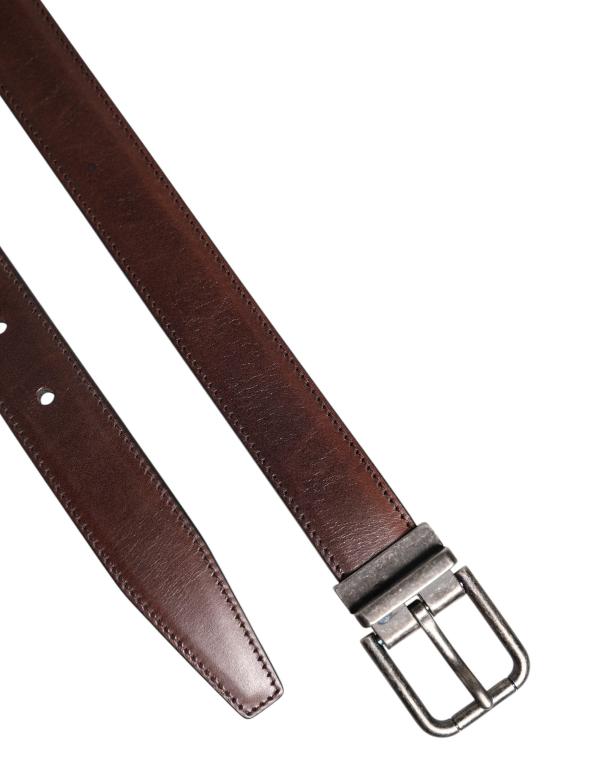 Dolce & Gabbana Brown Classic Calf Leather Metal Buckle Belt -   -  Dolce & Gabbana.