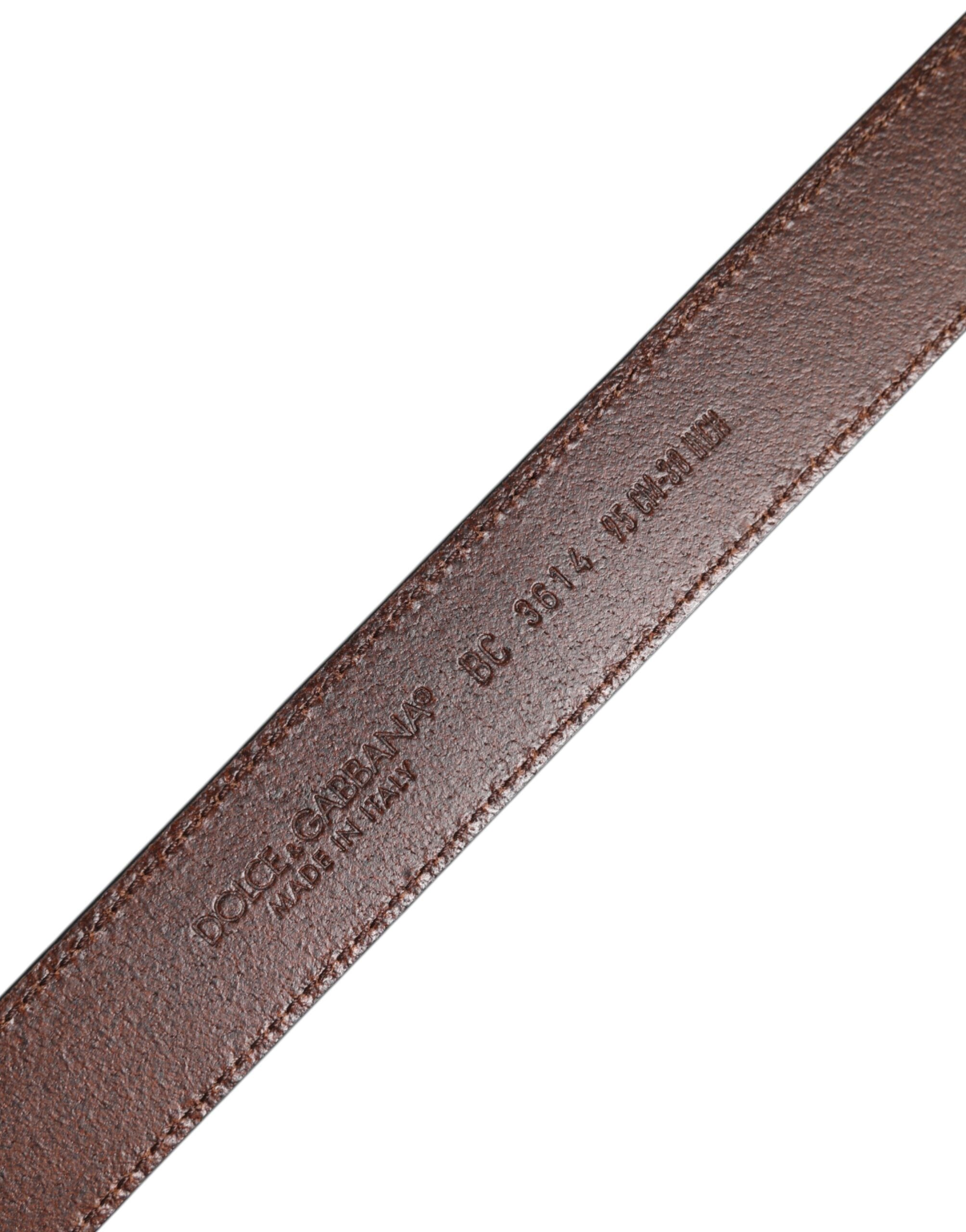 Dolce & Gabbana Green Classic Leather Metal Buckle Belt -   -  Dolce & Gabbana.