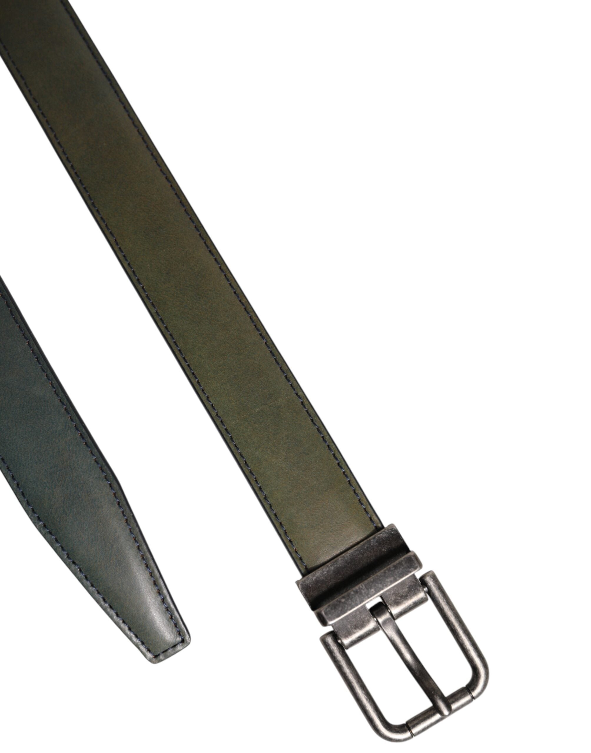 Dolce & Gabbana Green Classic Leather Metal Buckle Belt -   -  Dolce & Gabbana.