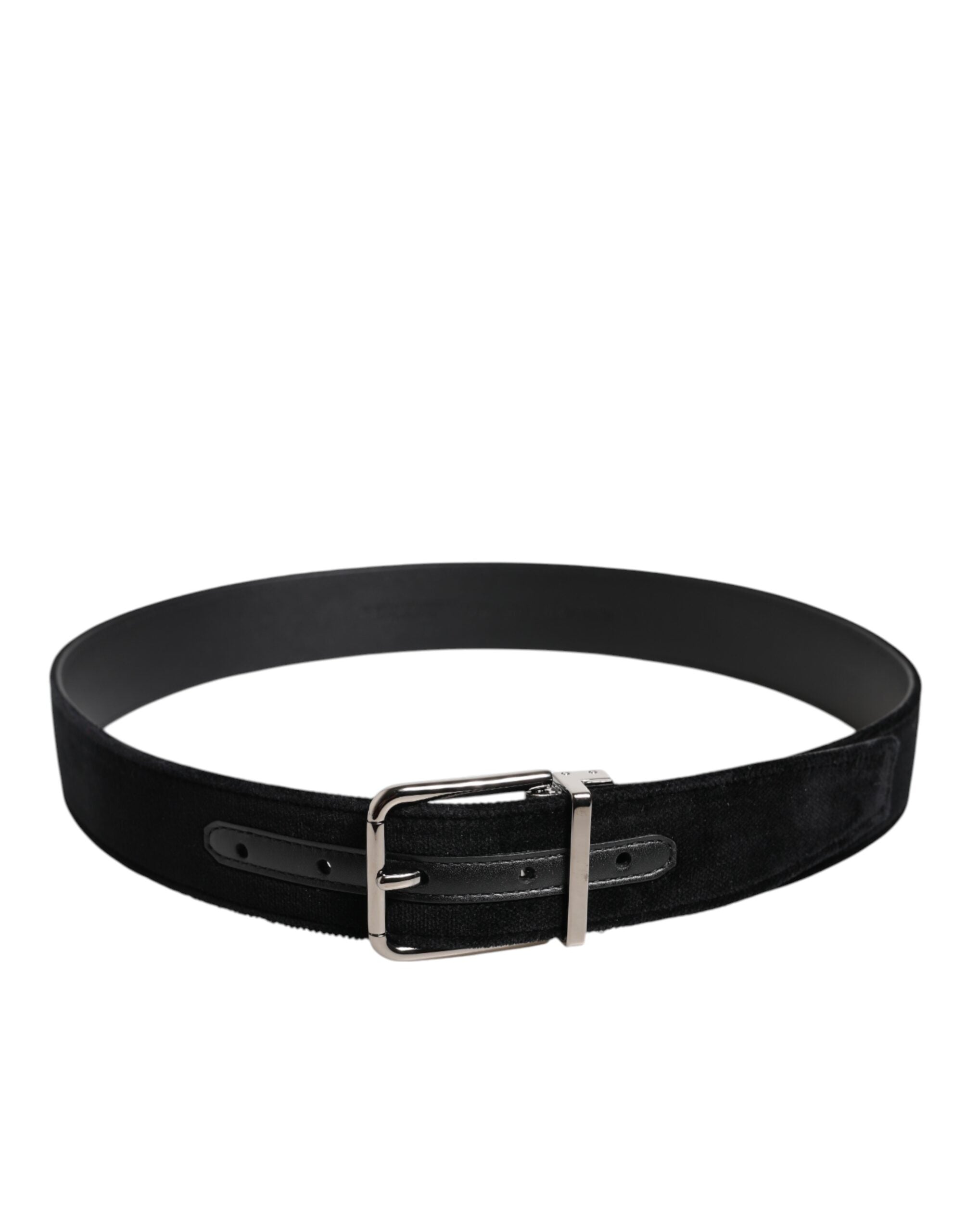 Dolce & Gabbana Black Cotton Silver Metal Buckle Belt -   -  Dolce & Gabbana.