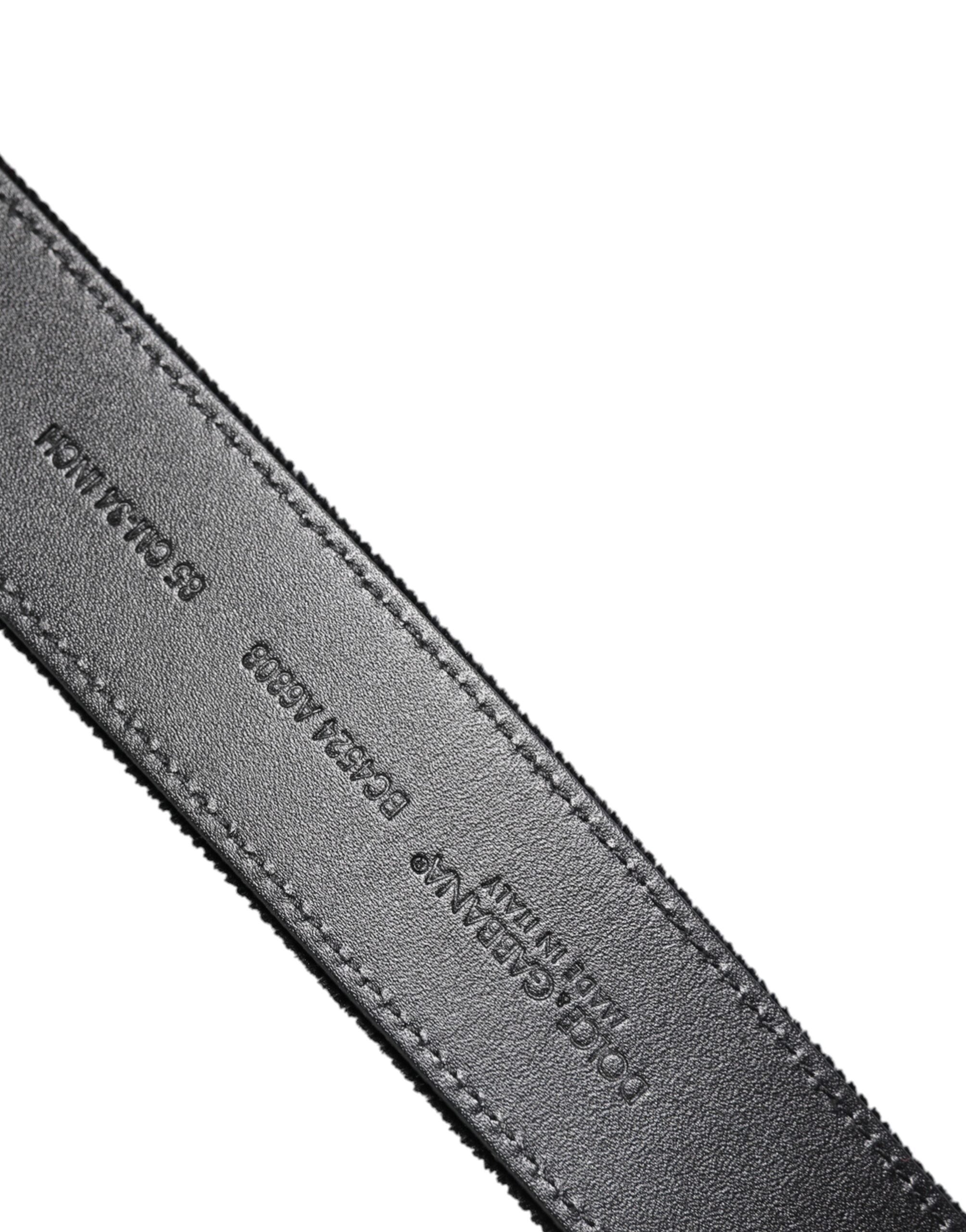 Dolce & Gabbana Black Cotton Silver Metal Buckle Belt -   -  Dolce & Gabbana.