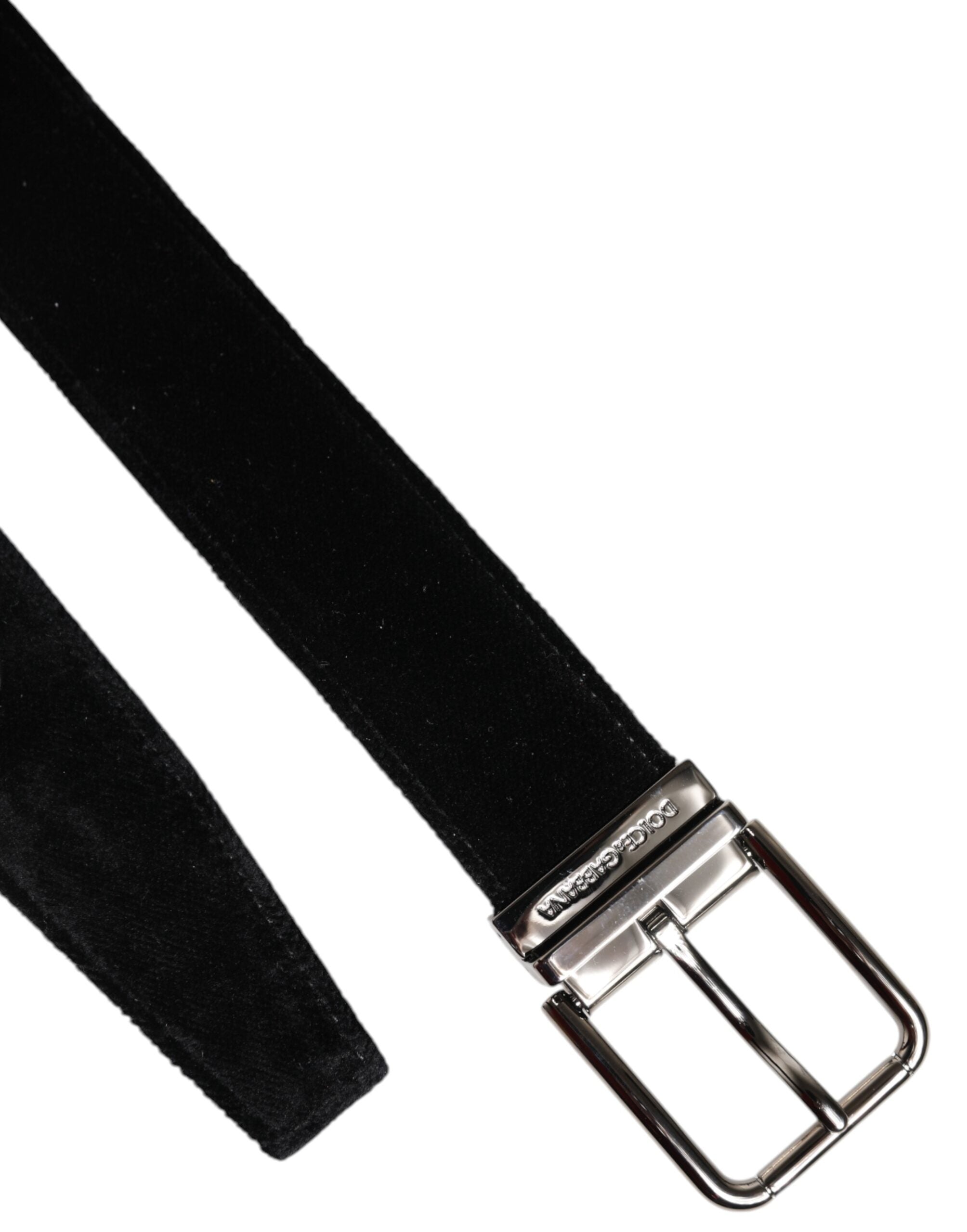 Dolce & Gabbana Black Cotton Silver Metal Buckle Belt -   -  Dolce & Gabbana.