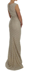 Dolce & Gabbana Beige Ricamo Cutout Cotton Sheath Dress -   -  Dolce & Gabbana.