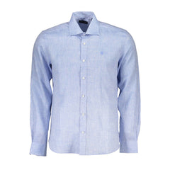 North Sails Light Blue Linen Men Shirt -   -  North Sails.