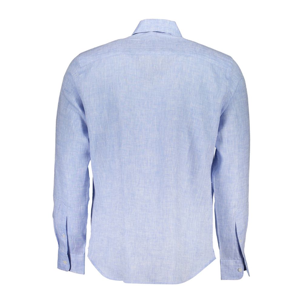 North Sails Light Blue Linen Men Shirt -   -  North Sails.