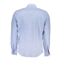 North Sails Light Blue Linen Men Shirt -   -  North Sails.