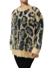 Dolce & Gabbana Multicolor Leopard Mohair Crew Neck Sweater -   -  Dolce & Gabbana.