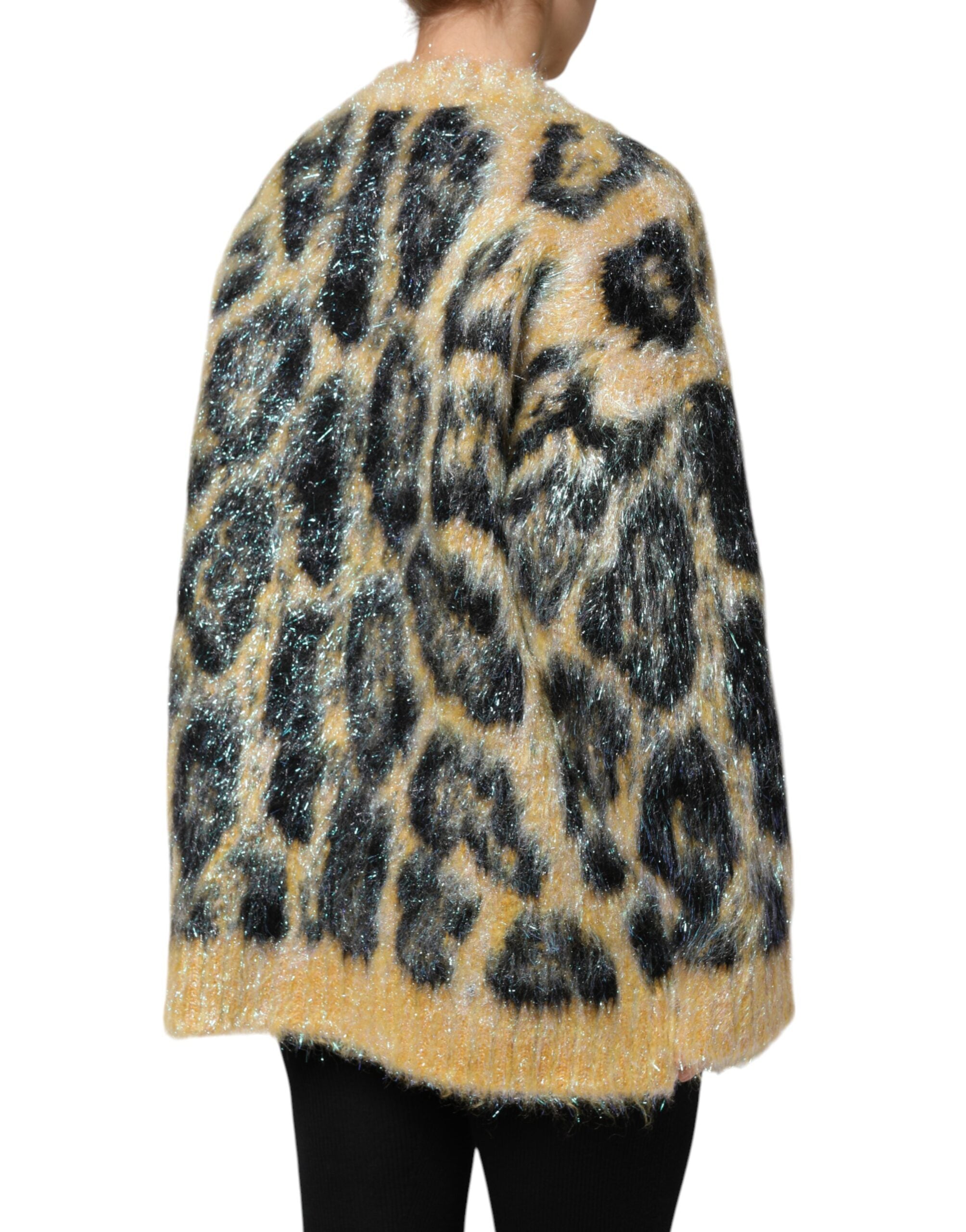 Dolce & Gabbana Multicolor Leopard Mohair Crew Neck Sweater -   -  Dolce & Gabbana.