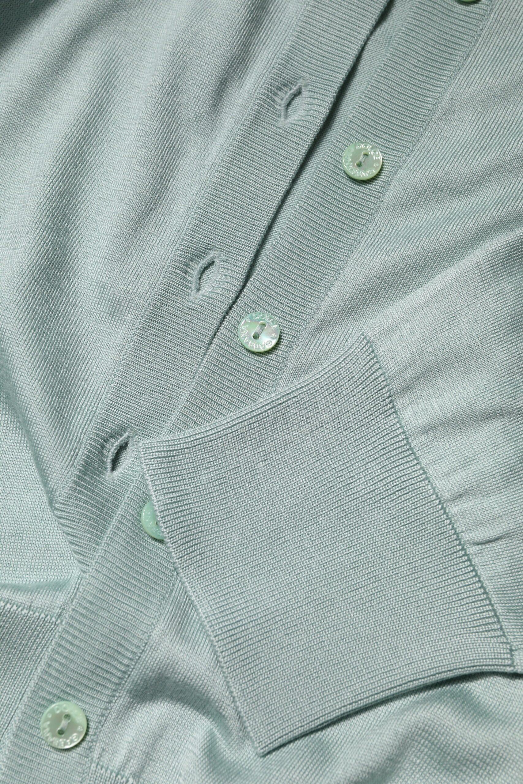 Dolce & Gabbana Light Green Silk Button Down Cardigan Sweater -   -  Dolce & Gabbana.
