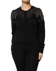 Dolce & Gabbana Black Viscose Lace Buttoned Cardigan Sweater -   -  Dolce & Gabbana.