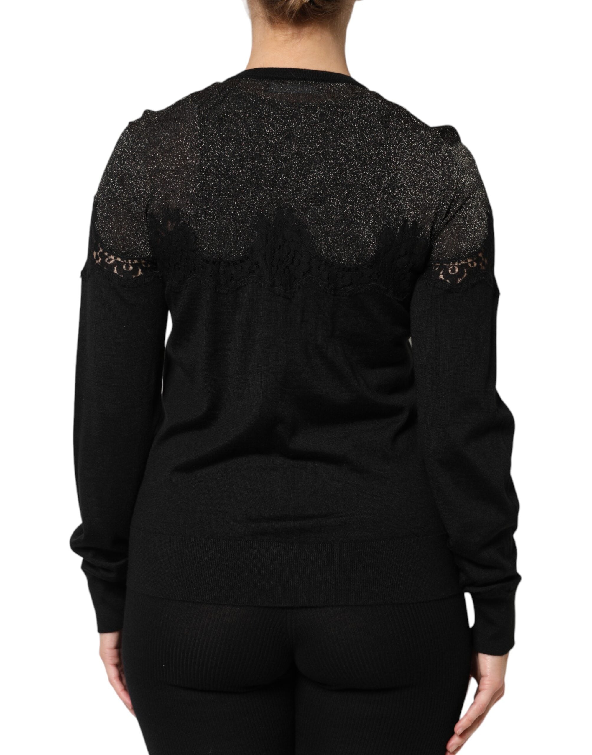 Dolce & Gabbana Black Viscose Lace Buttoned Cardigan Sweater -   -  Dolce & Gabbana.