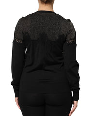 Dolce & Gabbana Black Viscose Lace Buttoned Cardigan Sweater -   -  Dolce & Gabbana.