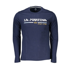 La Martina Chic Blue Crew Neck Embroidered T-Shirt -   -  La Martina.