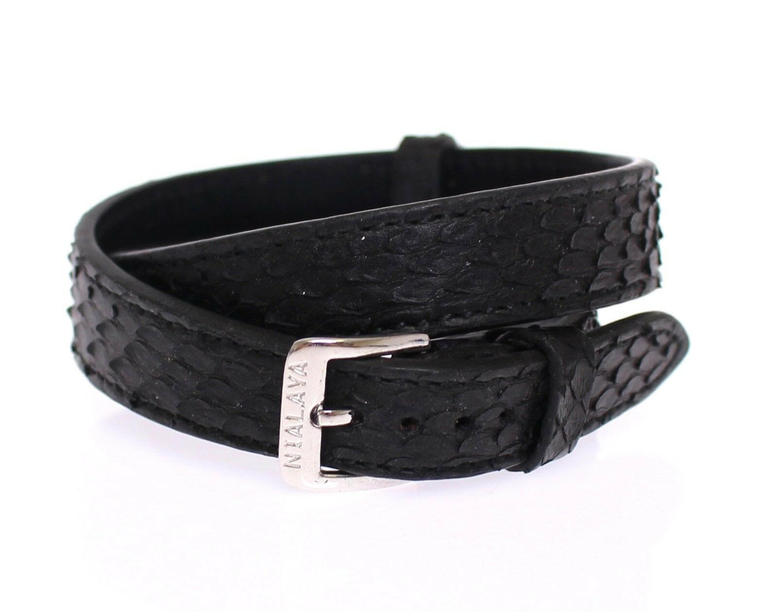 Nialaya Snakeskin CZ LOVE 925 Silver Bracelet -   -  Nialaya.