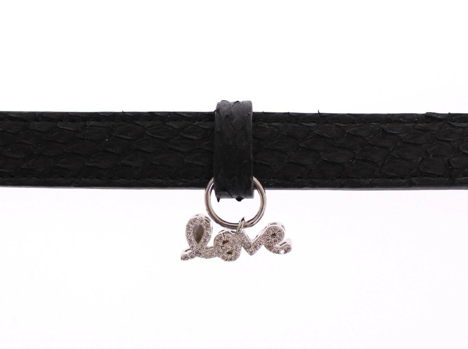 Nialaya Snakeskin CZ LOVE 925 Silver Bracelet -   -  Nialaya.