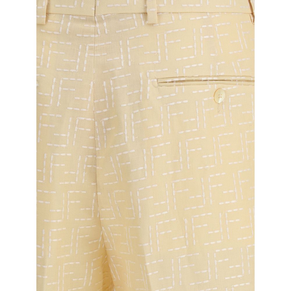 Fendi Linen Shorts -   -  Fendi.