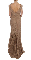 Dolce & Gabbana Pink Floral Lace Full Length Sheath Dress -   -  Dolce & Gabbana.