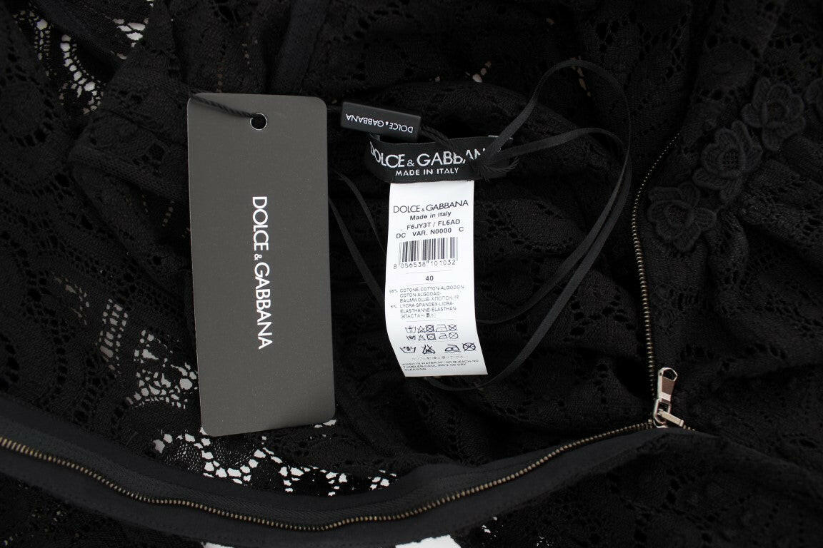Dolce & Gabbana Black Ricamo Knitted Full Length Maxi Dress -   -  Dolce & Gabbana.