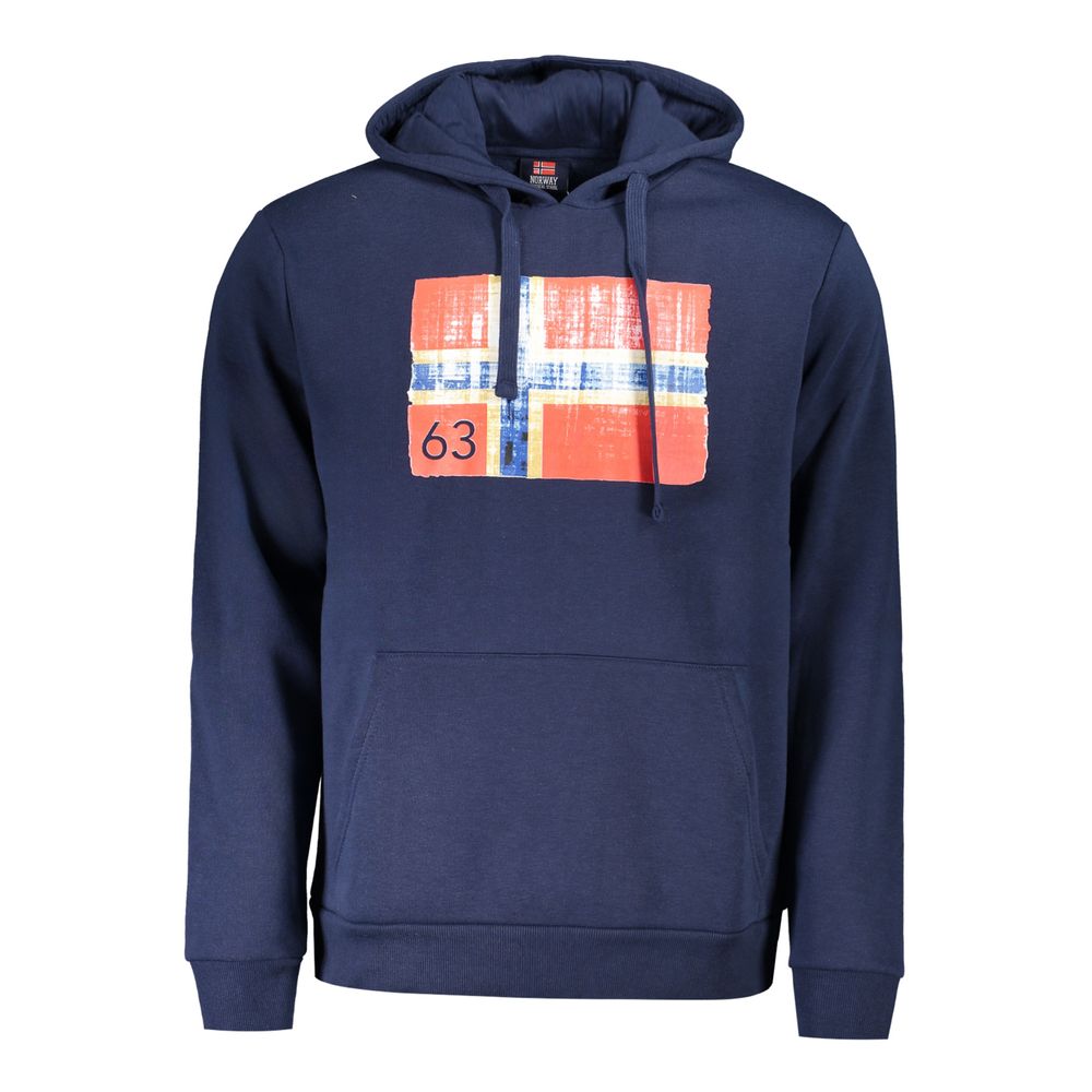 Norway 1963 Blue Cotton Mens Hoodie -   -  Norway 1963.