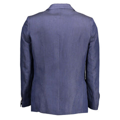 Gant Blue Linen Men Jacket -   -  Gant.