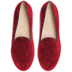 Charles Philip Red Velvet Loafer -   -  Charles Philip.