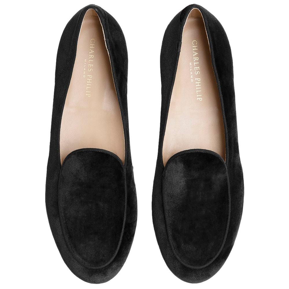 Charles Philip Black Velvet Loafer -   -  Charles Philip.