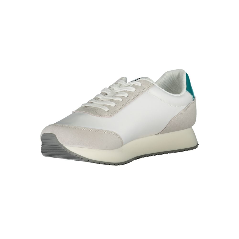 Calvin Klein Elegant White Lace-Up Sneakers with Contrasting Detail -   -  Calvin Klein.