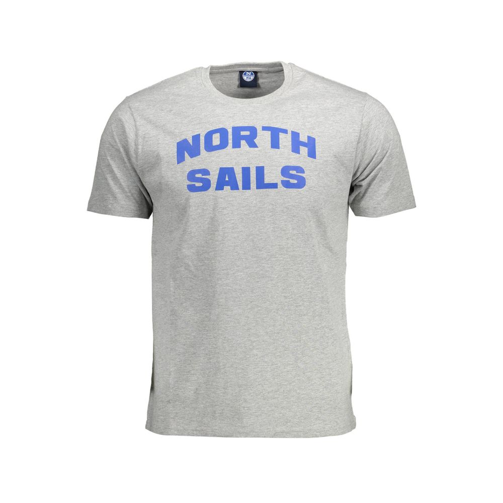 North Sails Gray Cotton Men T-Shirt -   -  North Sails.