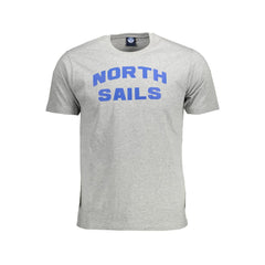 North Sails Gray Cotton Men T-Shirt -   -  North Sails.