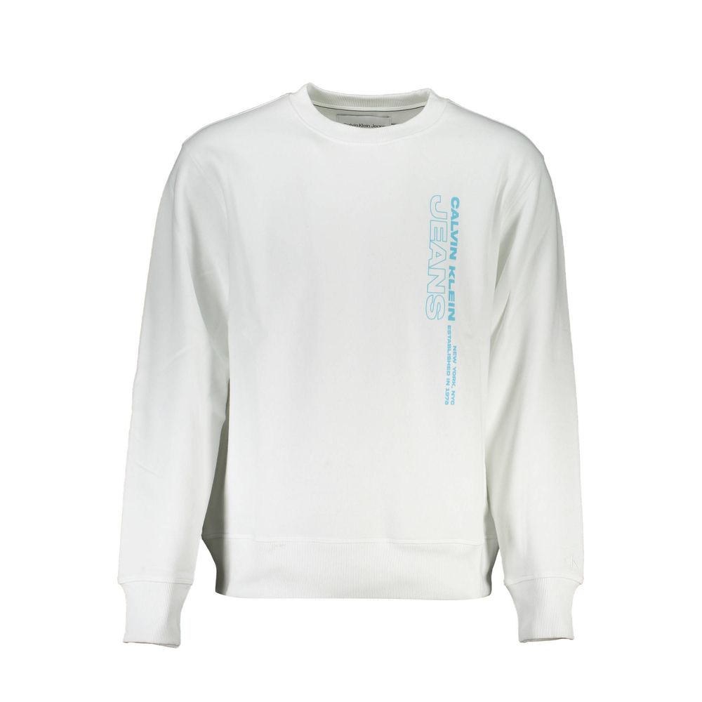 Calvin Klein Crisp White Crew Neck Cotton-Blend Sweater -   -  Calvin Klein.