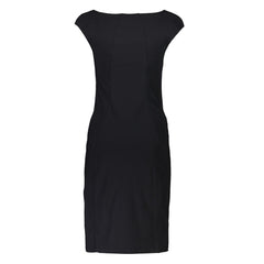 Patrizia Pepe Elegant Black Boat Neck Dress with Wide Straps -   -  Patrizia Pepe.