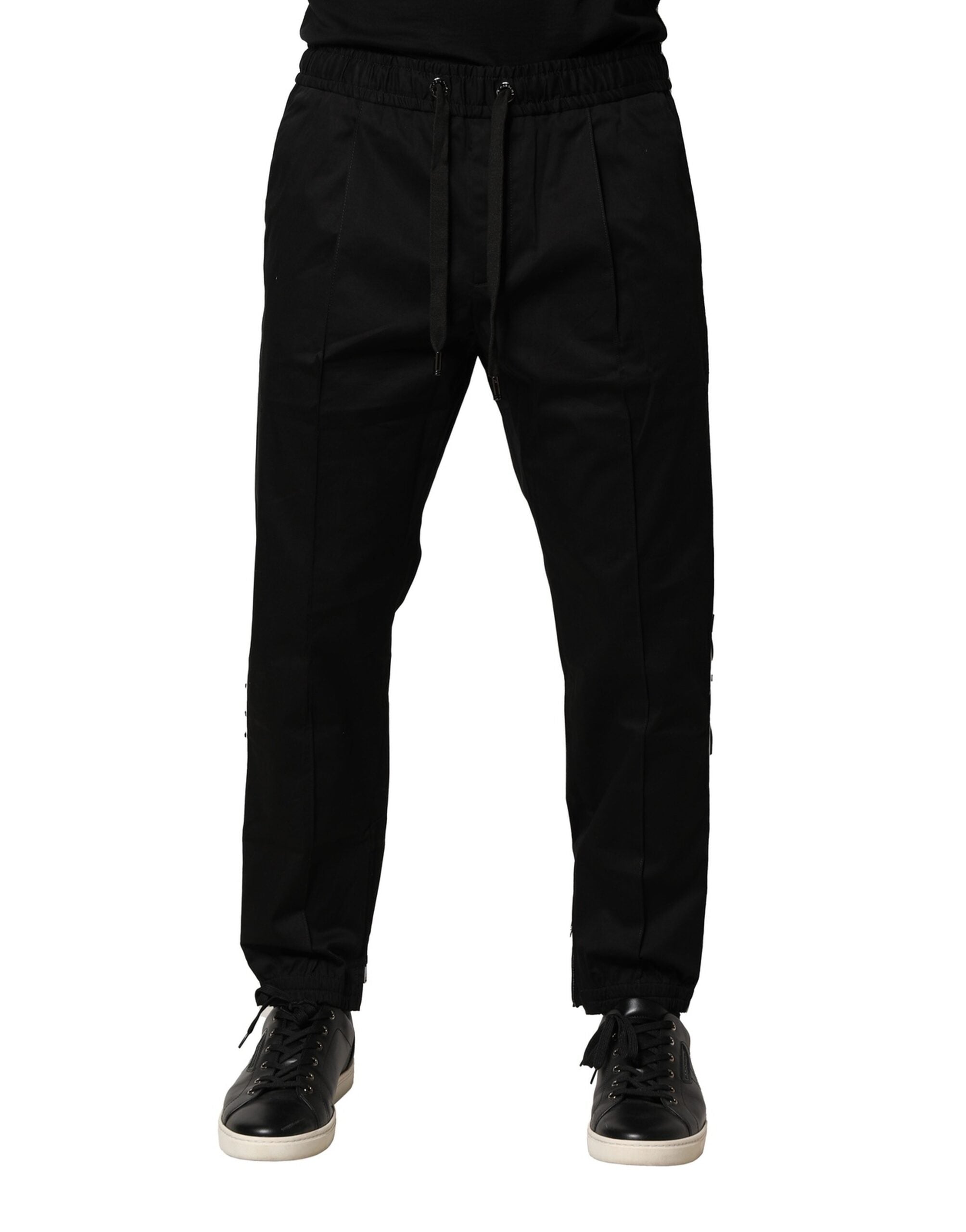 Dolce & Gabbana Black Cotton Mid Waist Jogger Pants -   -  Dolce & Gabbana.