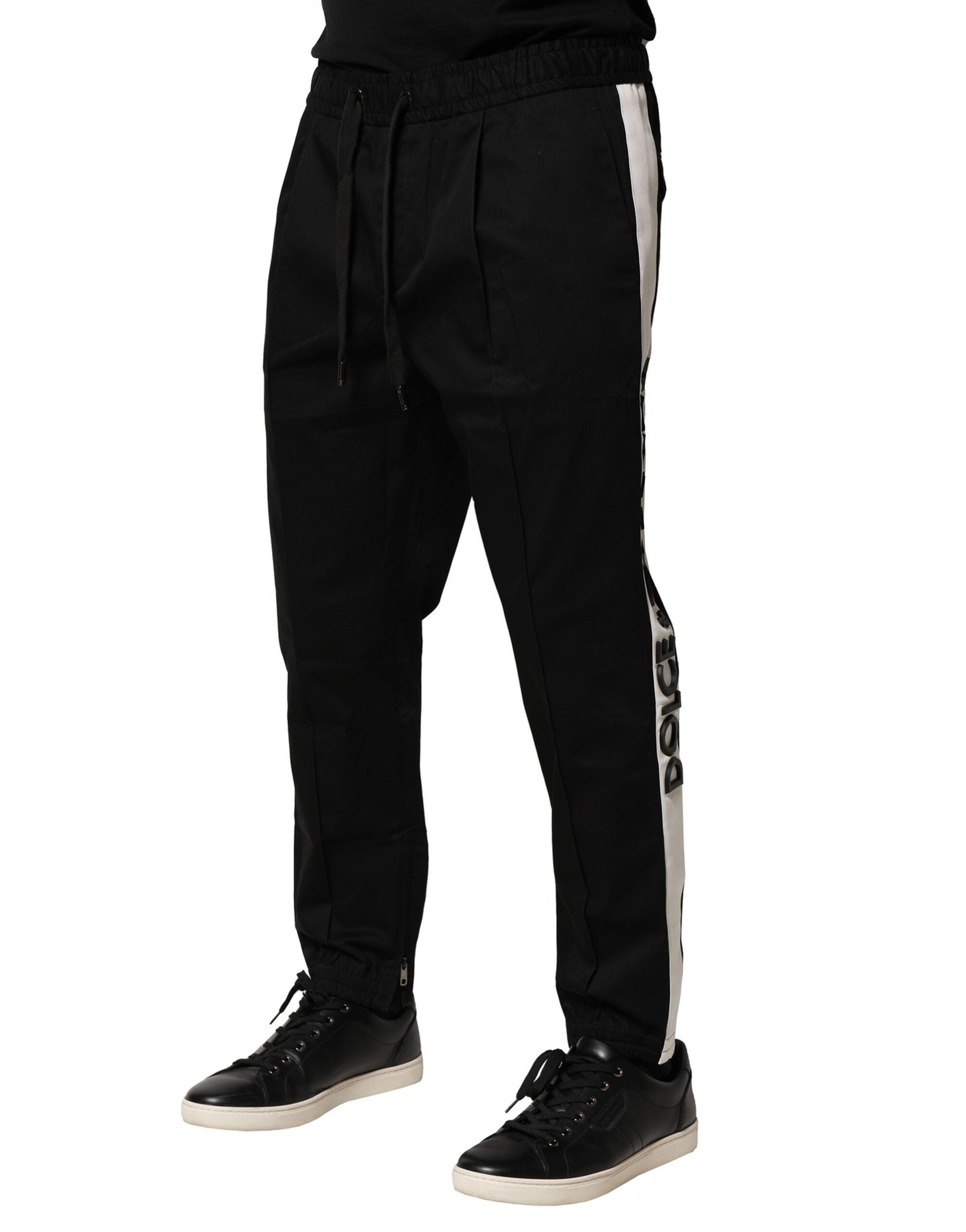 Dolce & Gabbana Black Cotton Mid Waist Jogger Pants -   -  Dolce & Gabbana.